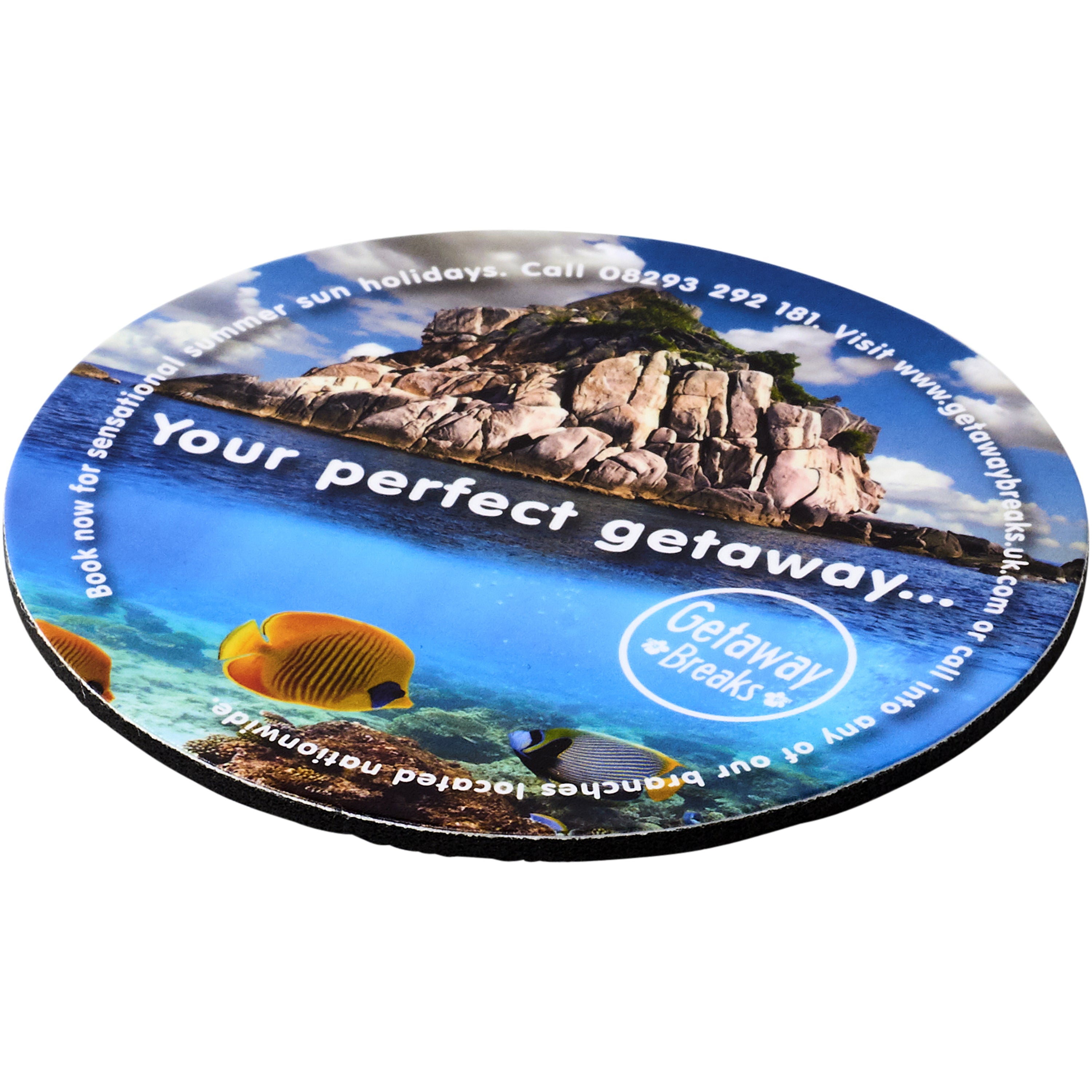 Round Laminated Paper Coaster with Foam Case