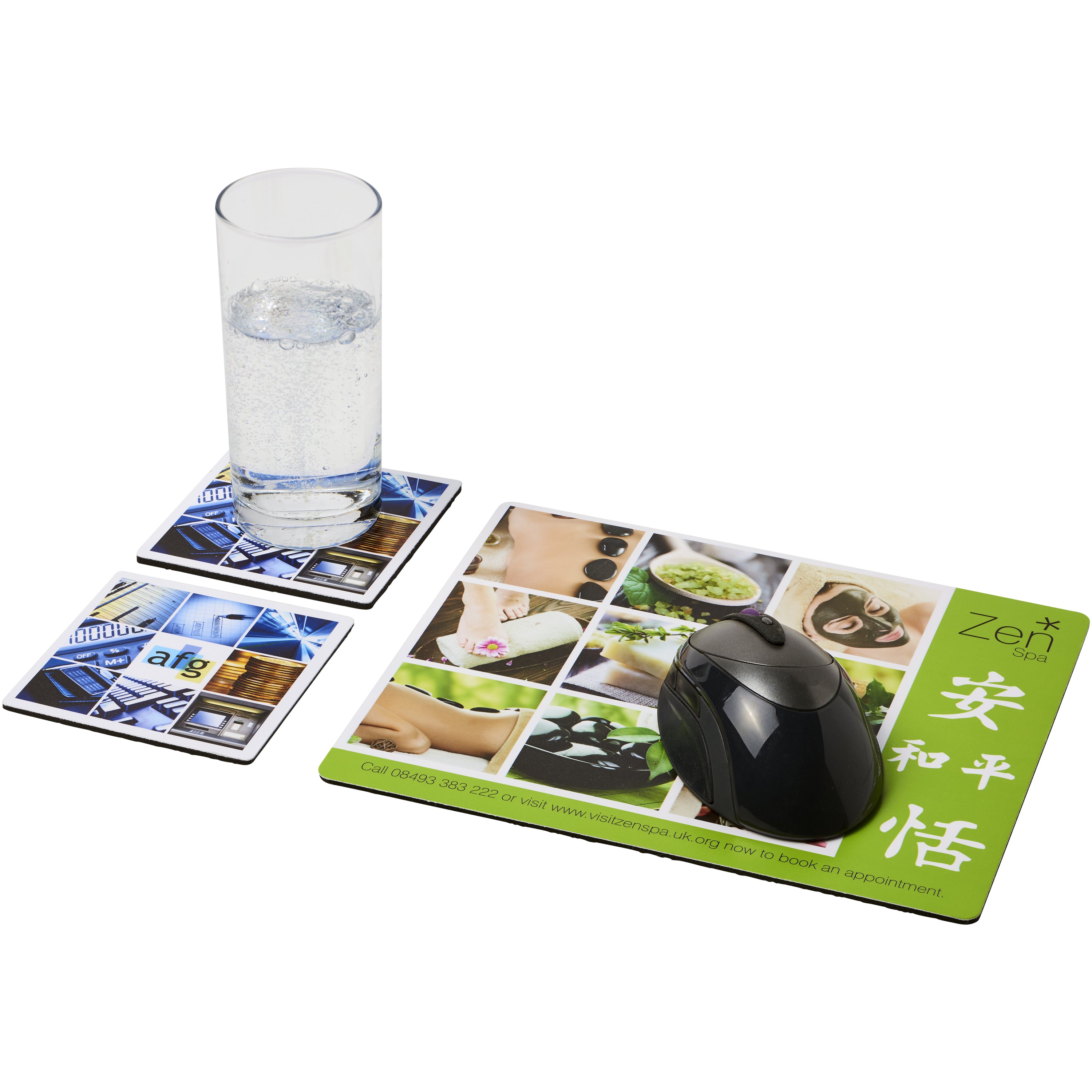 Q-Mat Mouse Mat and Twin Coaster Set
