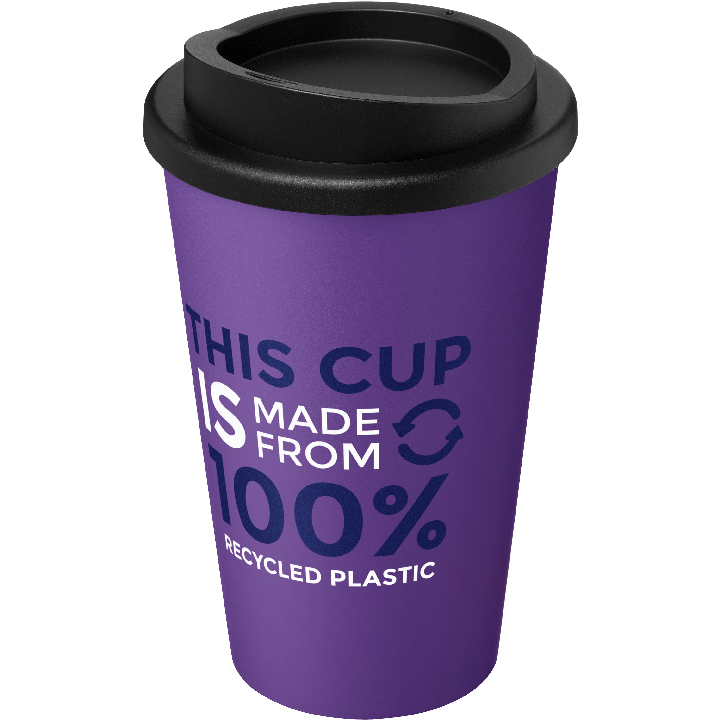 Recycled Double Walled Black Lid Tumbler