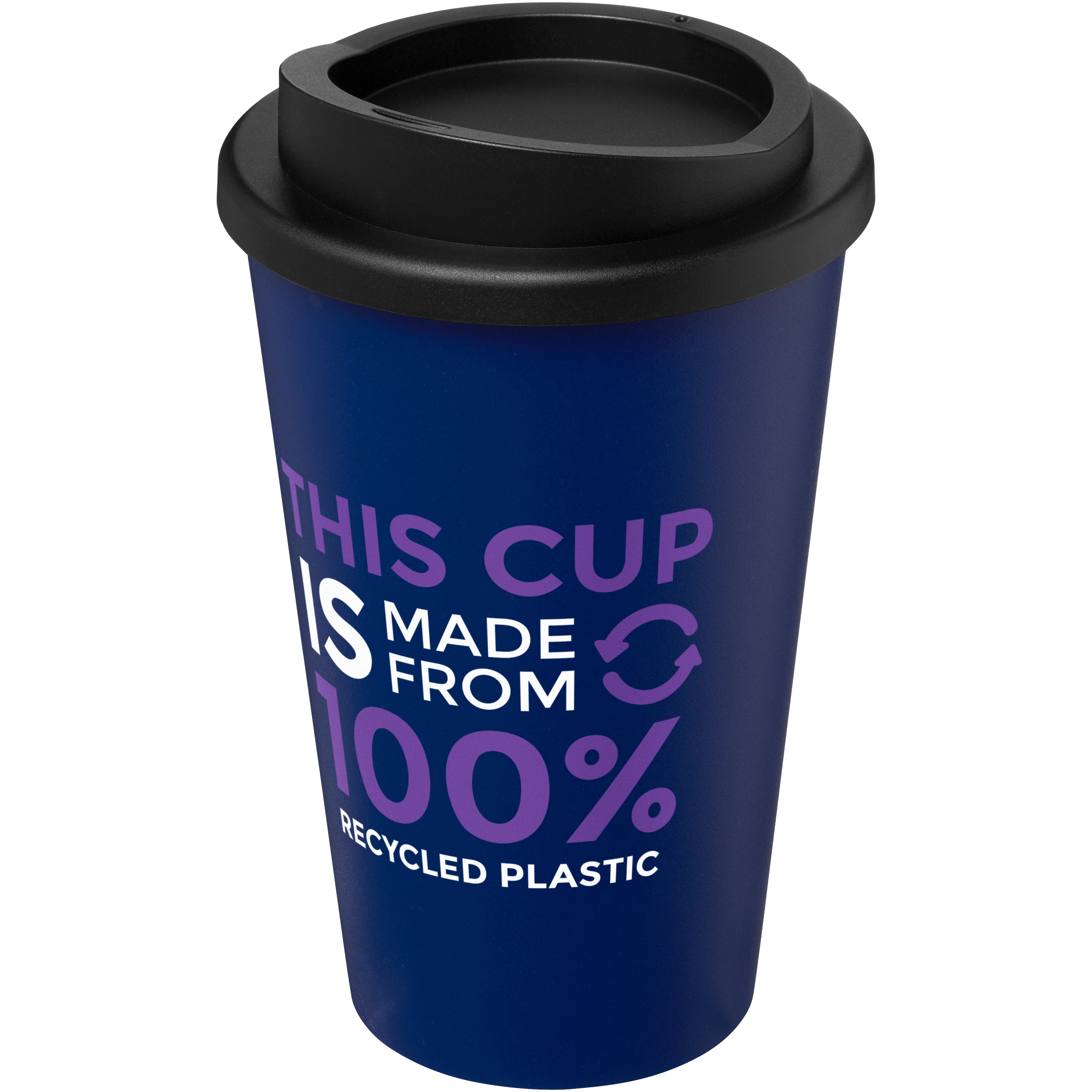 Recycled Double Walled Black Lid Tumbler