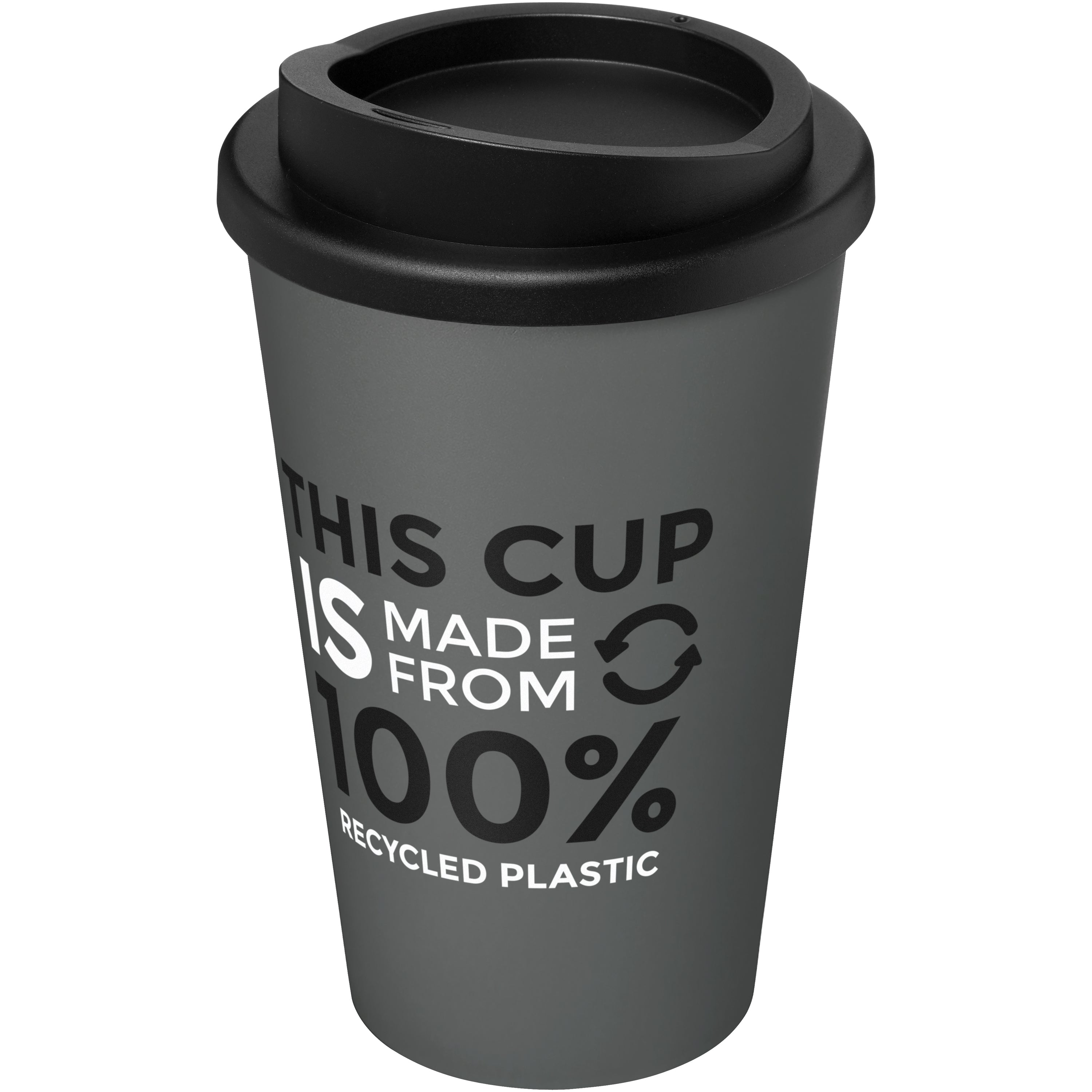 Recycled Double Walled Black Lid Tumbler
