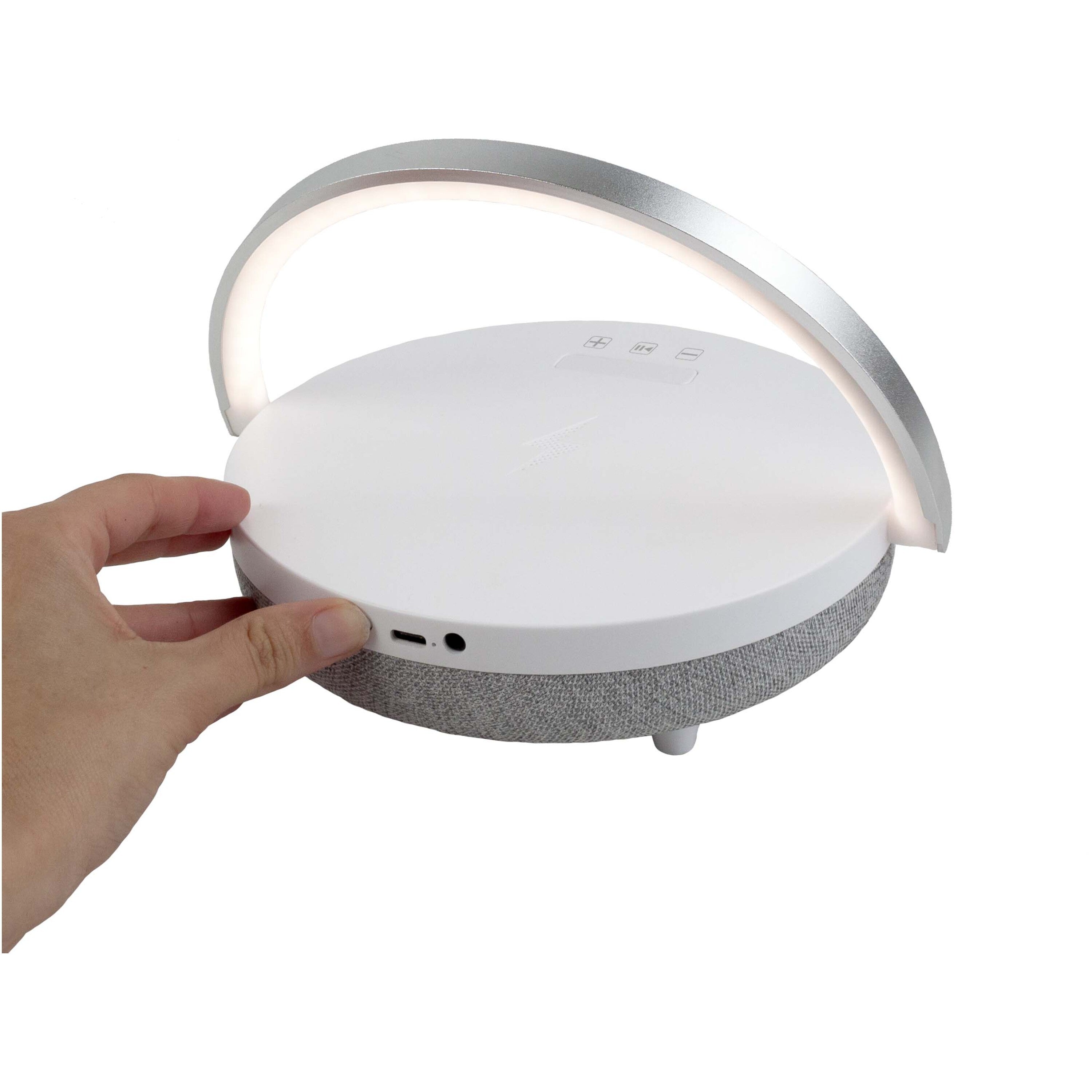 4-in-1 Wireless Speaker with LED light and Wireless Charger
