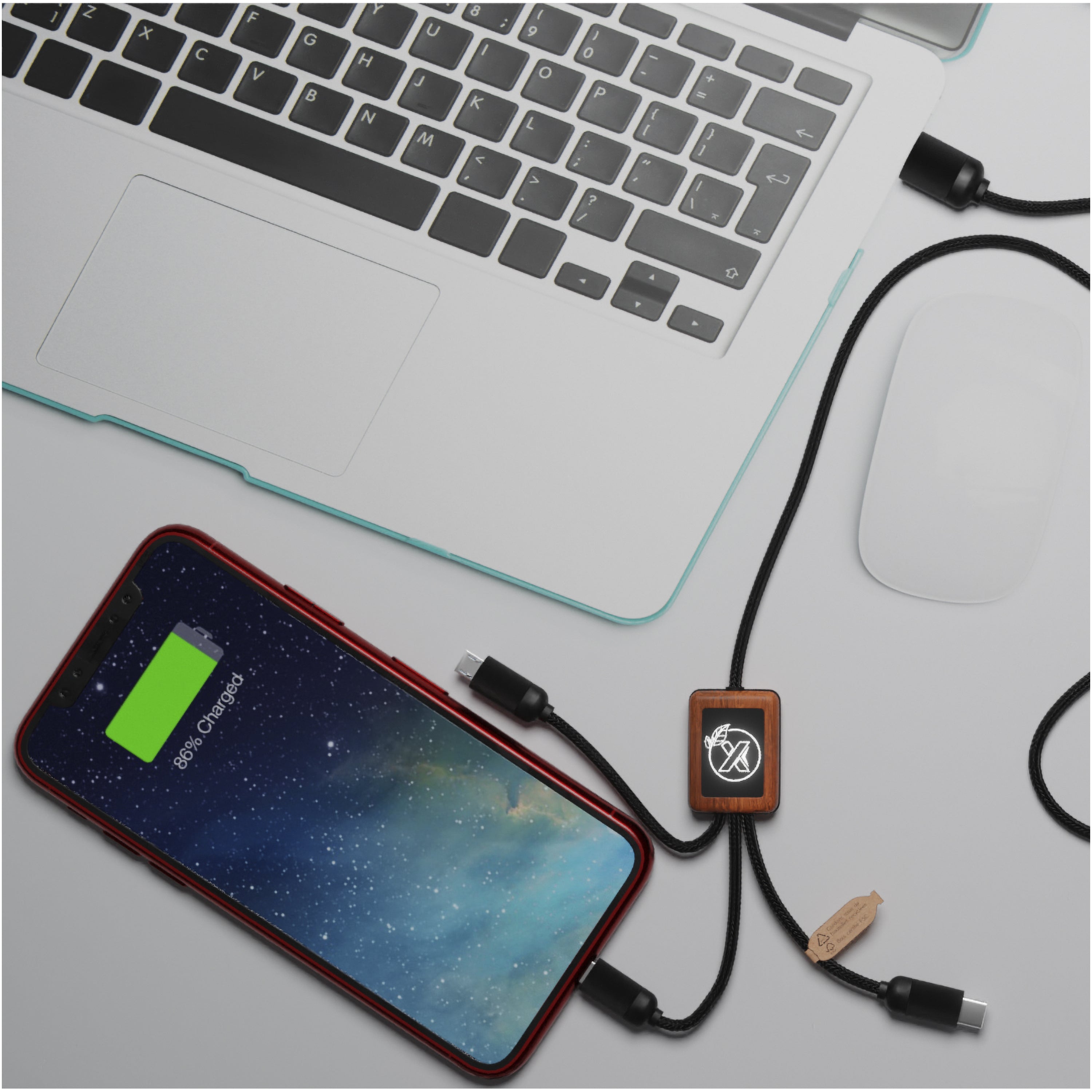 SCX 3-in-1 Bamboo Charging Cable