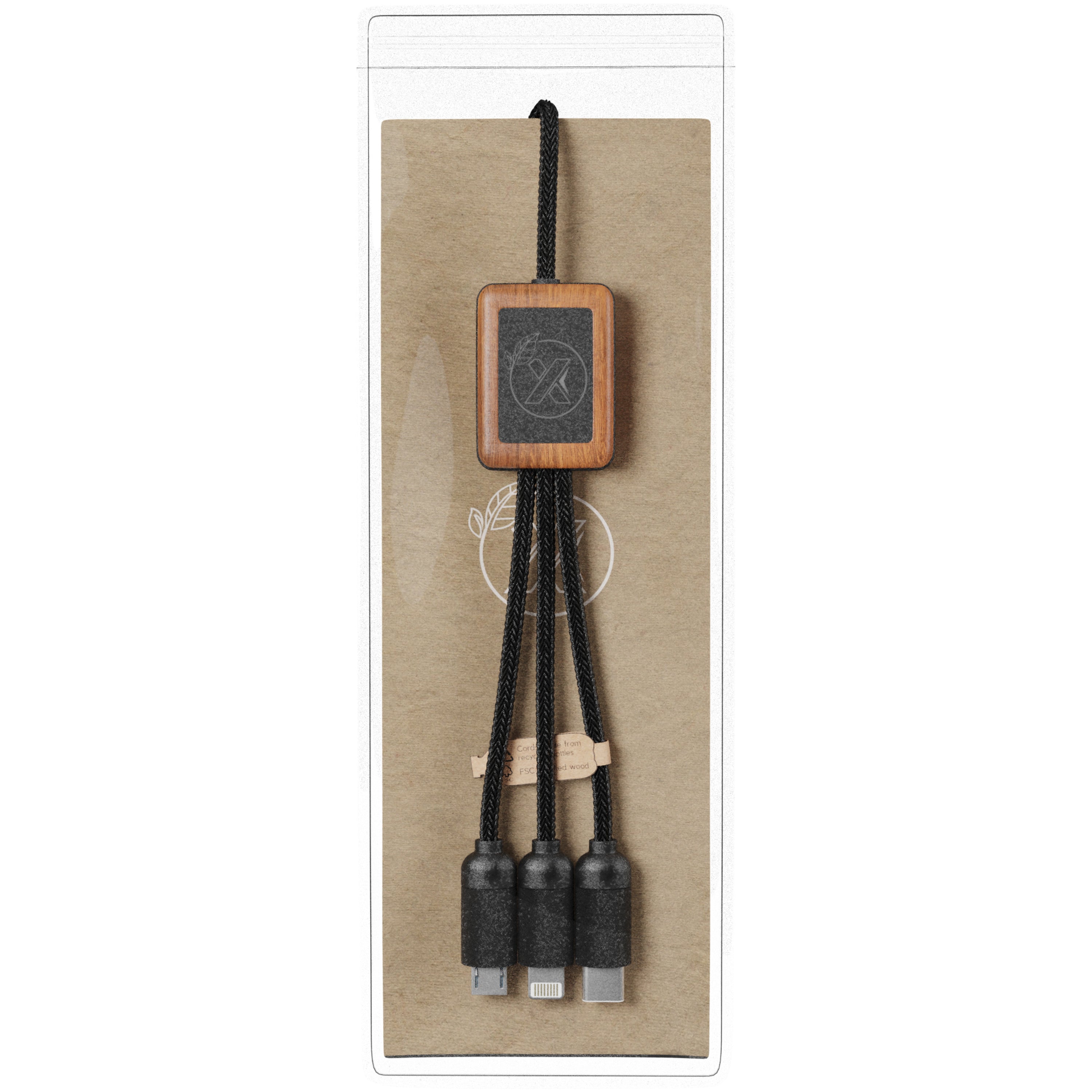SCX 3-in-1 Bamboo Charging Cable