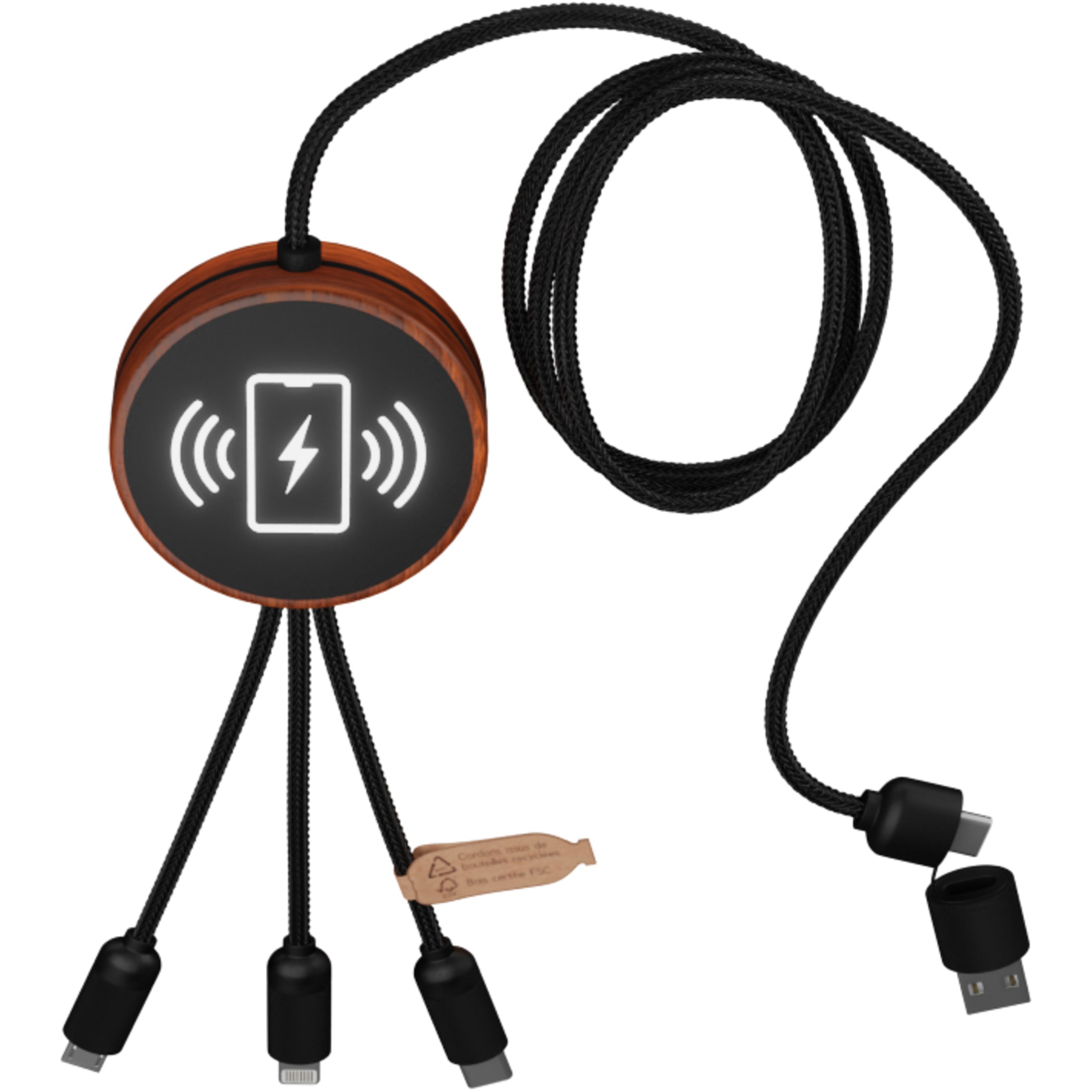 Recycled Plastic Light Up Charging Cable and Pad
