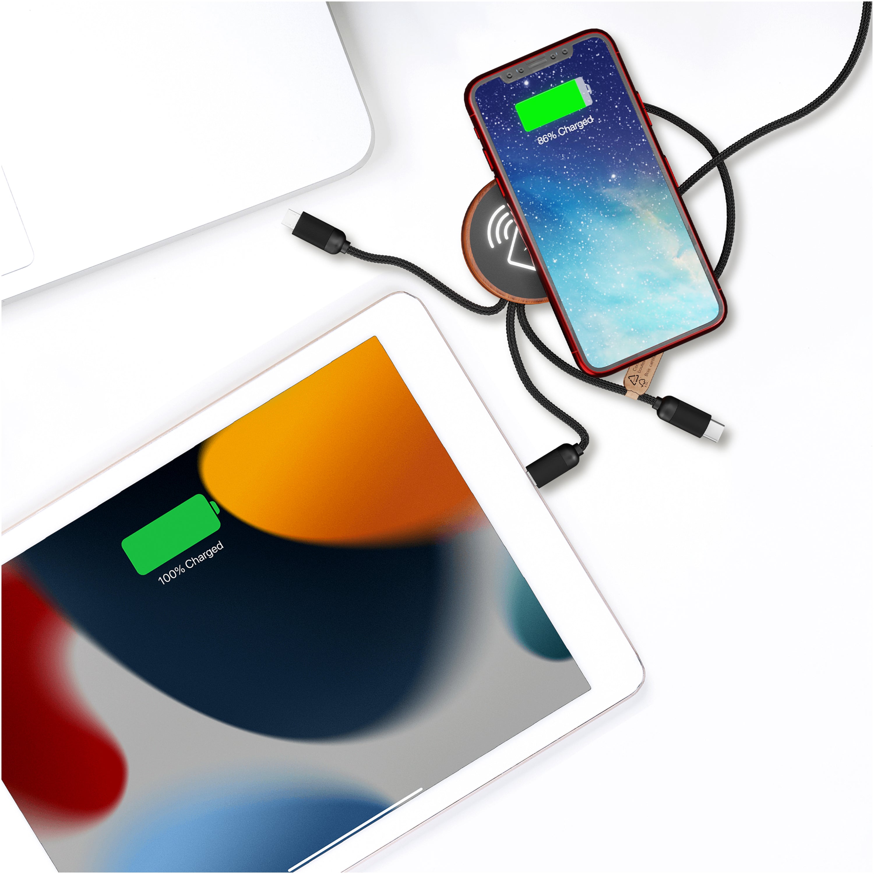 Recycled Plastic Light Up Charging Cable and Pad