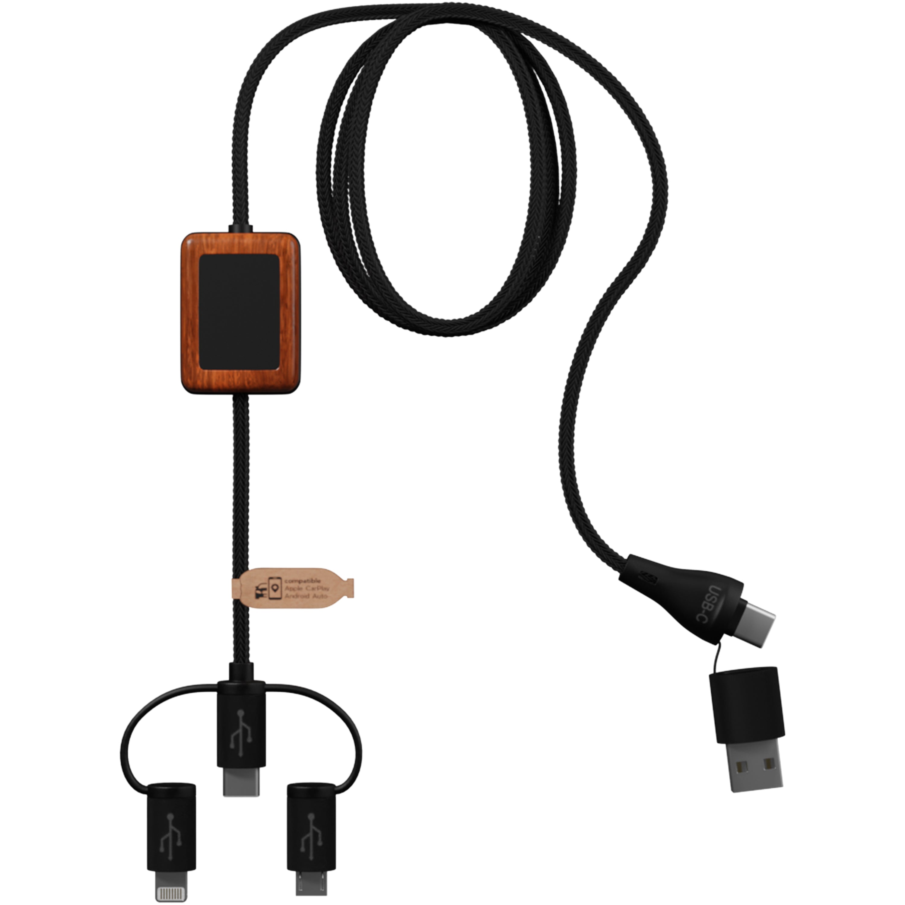 5-in-1 CarPlay Bamboo Charging Cable