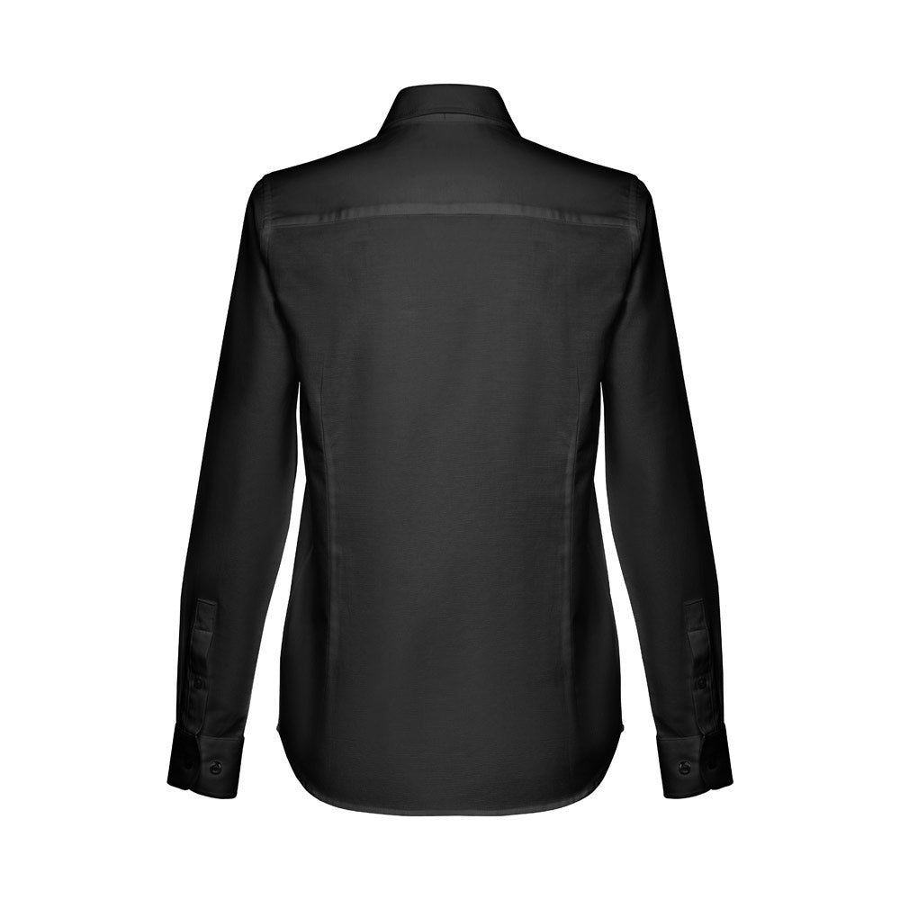 Thc Tokyo Women. Women's Long-Sleeved Oxford Shirt With Pearl Coloured Buttons