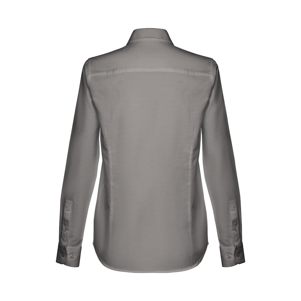 Thc Tokyo Women. Women's Long-Sleeved Oxford Shirt With Pearl Coloured Buttons