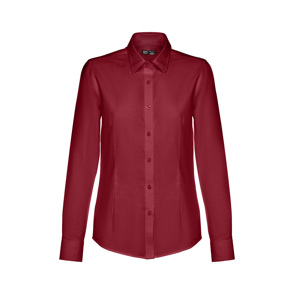 Thc Tokyo Women. Women's Long-Sleeved Oxford Shirt With Pearl Coloured Buttons
