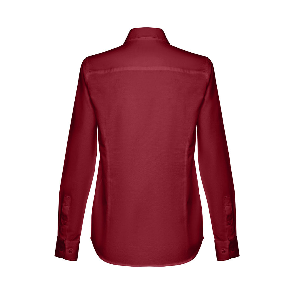 Thc Tokyo Women. Women's Long-Sleeved Oxford Shirt With Pearl Coloured Buttons