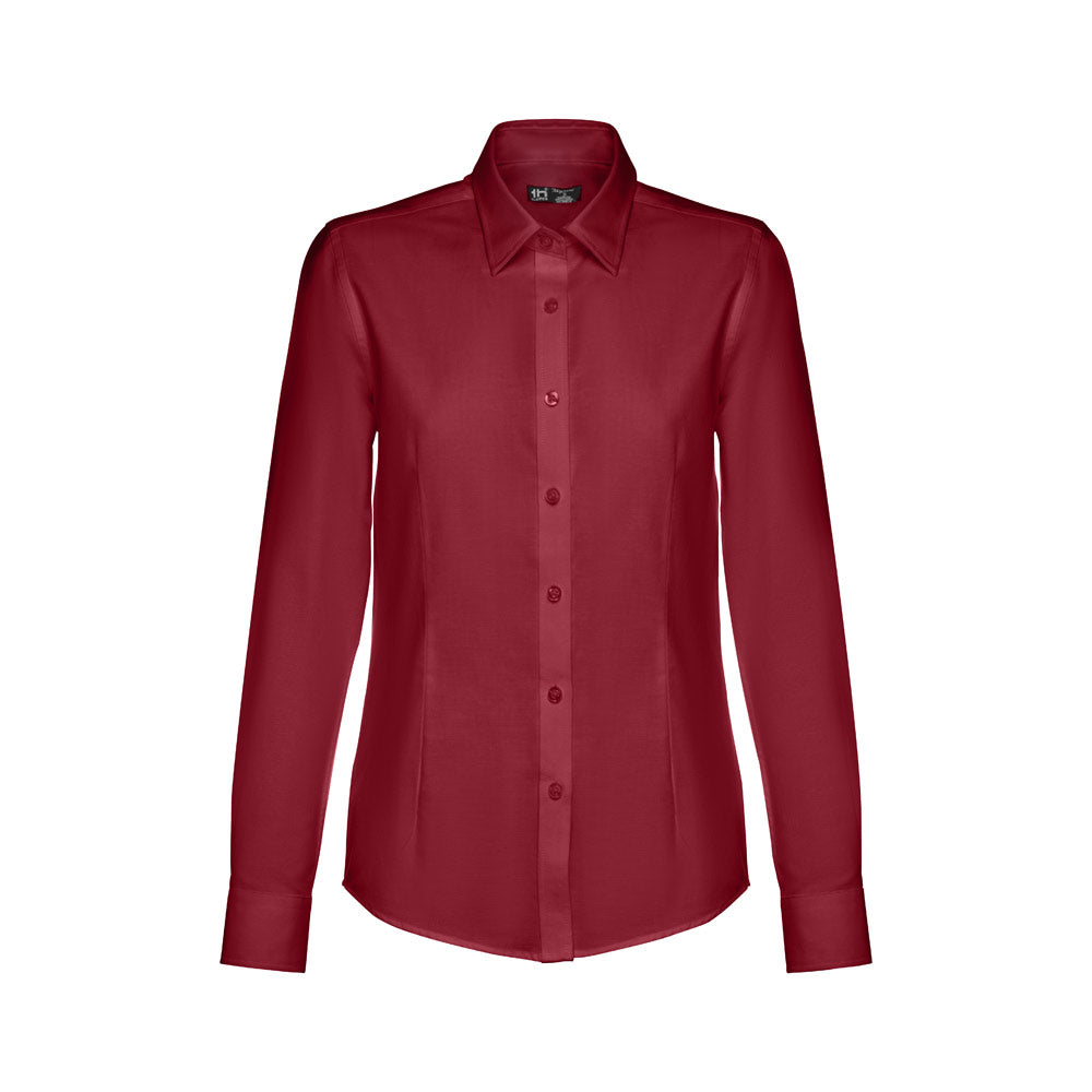 Thc Tokyo Women. Women's Long-Sleeved Oxford Shirt With Pearl Coloured Buttons