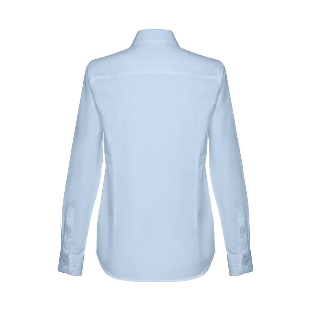 Thc Tokyo Women. Women's Long-Sleeved Oxford Shirt With Pearl Coloured Buttons