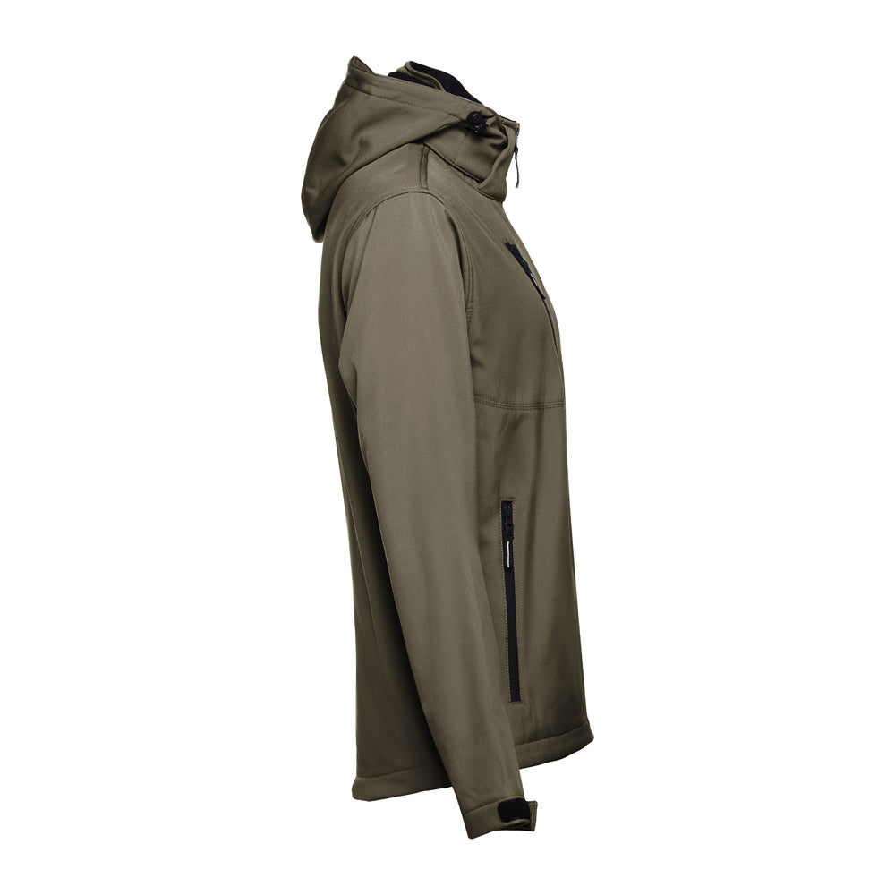 Thc Zagreb. Men's Softshell Jacket With Detachable Hood And Rounded Back Hem