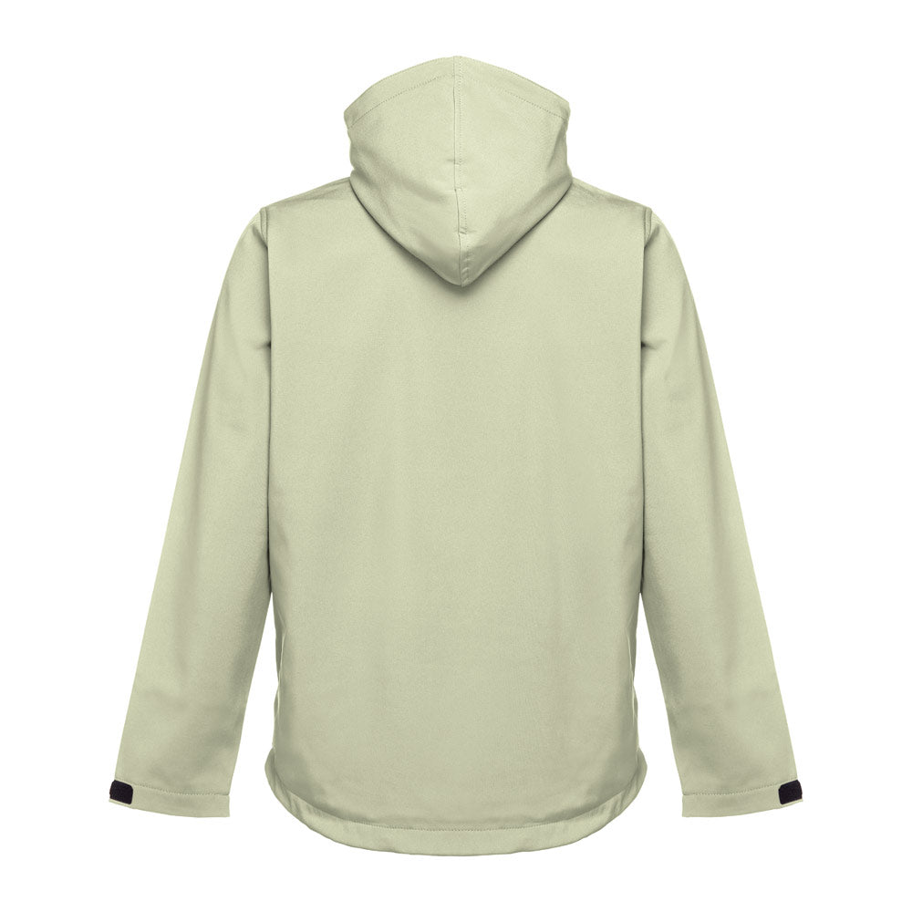 Thc Zagreb. Men's Softshell Jacket With Detachable Hood And Rounded Back Hem