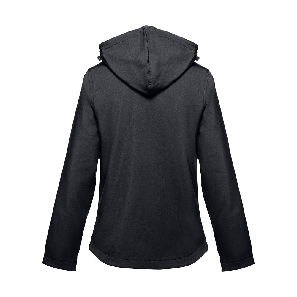 Thc Zagreb Women. Women's Softshell Jacket With Detachable Hood And Rounded Back Hem