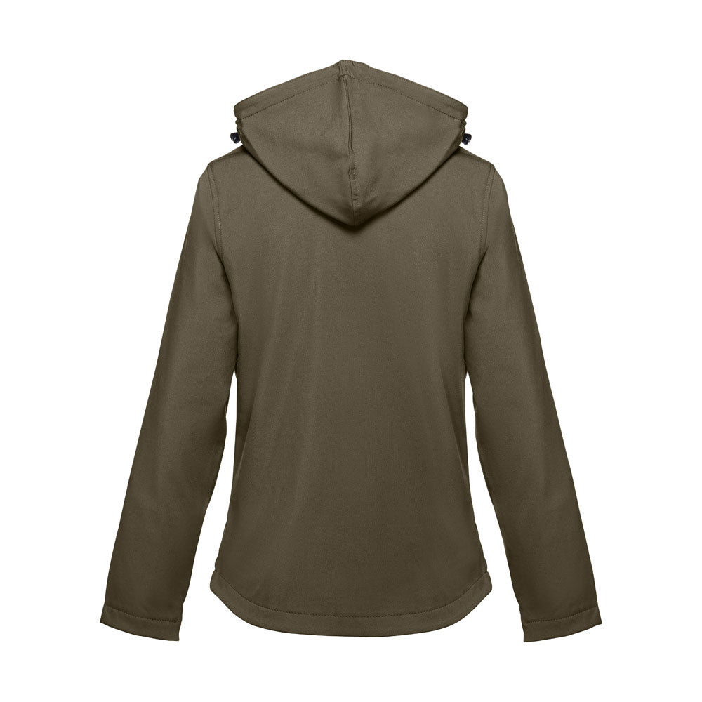 Thc Zagreb Women. Women's Softshell Jacket With Detachable Hood And Rounded Back Hem