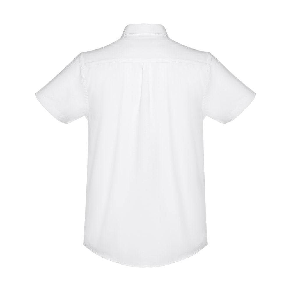 Thc London Wh. Men's Short-Sleeved Oxford Shirt. White