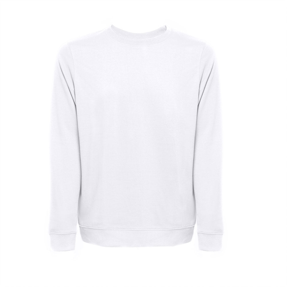 Thc Colombo Wh. Unisex Sweatshirt In Italian With Ribbed Collar, Cuffs And Waistband. White