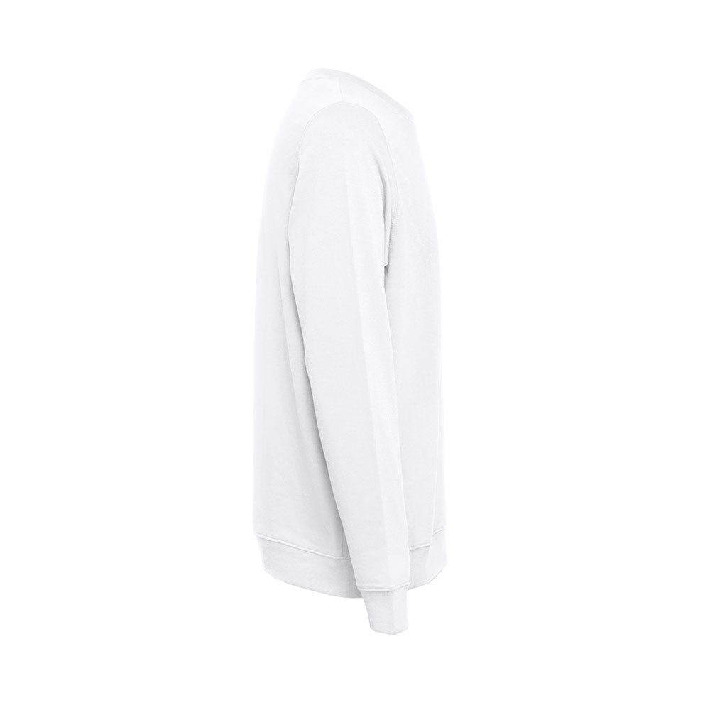 Thc Colombo Wh. Unisex Sweatshirt In Italian With Ribbed Collar, Cuffs And Waistband. White