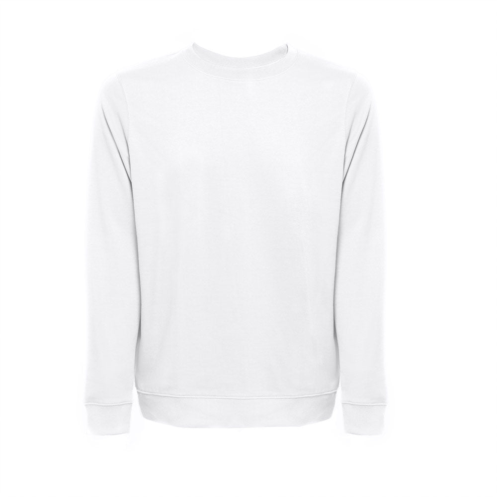 Thc Colombo Wh. Unisex Sweatshirt In Italian With Ribbed Collar, Cuffs And Waistband. White