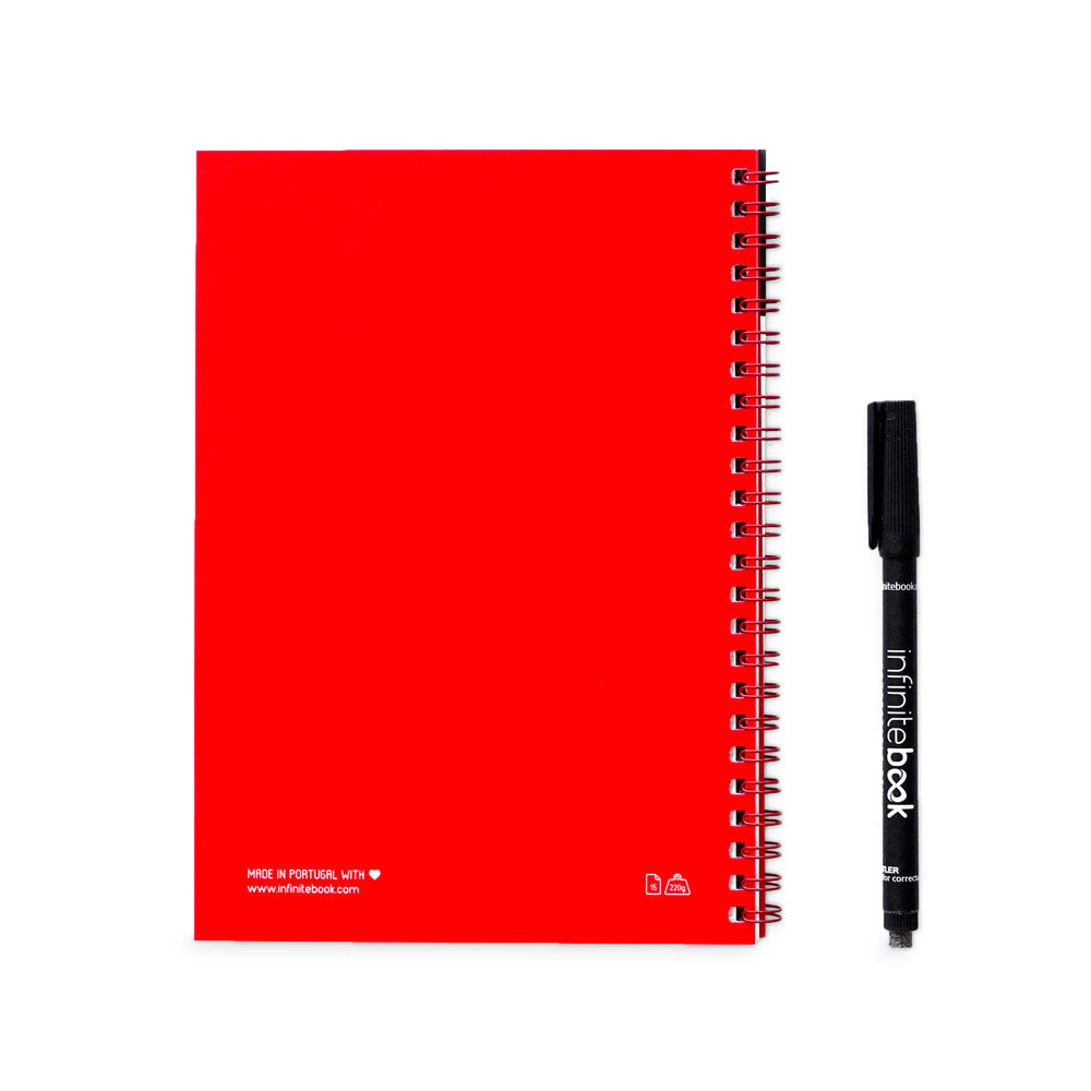 Infinitebook Plain A5. A5 Infinitebook With Flexible Cover And 15 Plain Whiteboard Pages