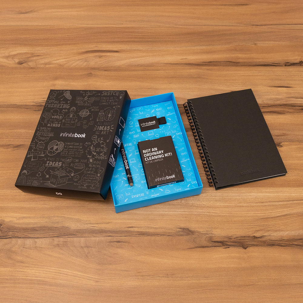 Starter Kit Infinitebook A5 Planner Texture. Kit Comprising "Infinitebook" With Hard Cover, 1 Cleaning Kit, 1 Marker And 1 Ballpoint Holder