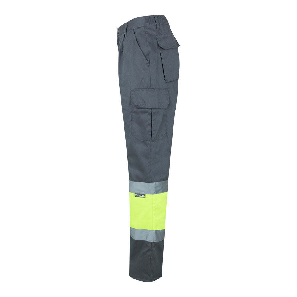 Vl Athena. Two-Tone Twill Trousers (210G/M²), Lined, Multi-Pocket, In Cotton (20%) And Polyester (80%)