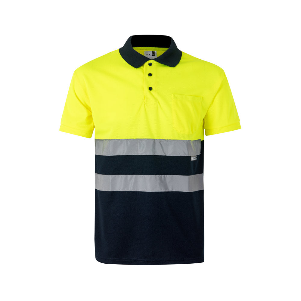 Vl Cupid Large. Two-Tone Bird-Eye Polo Shirt (160G/M²) With Short Sleeves, In Polyester (100%)