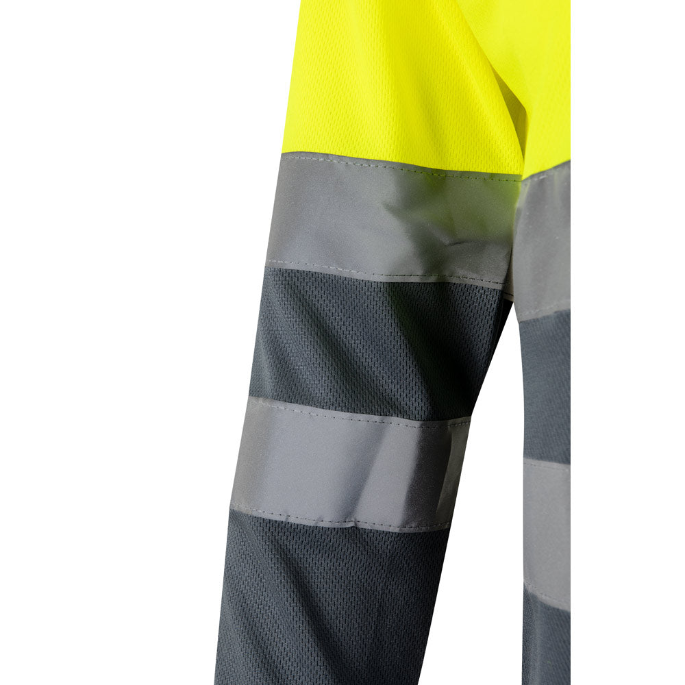 Vl Vulcan Large. Two-Tone Bird-Eye Polo Shirt (160G/M²) With Long Sleeves, In Polyester (100%)