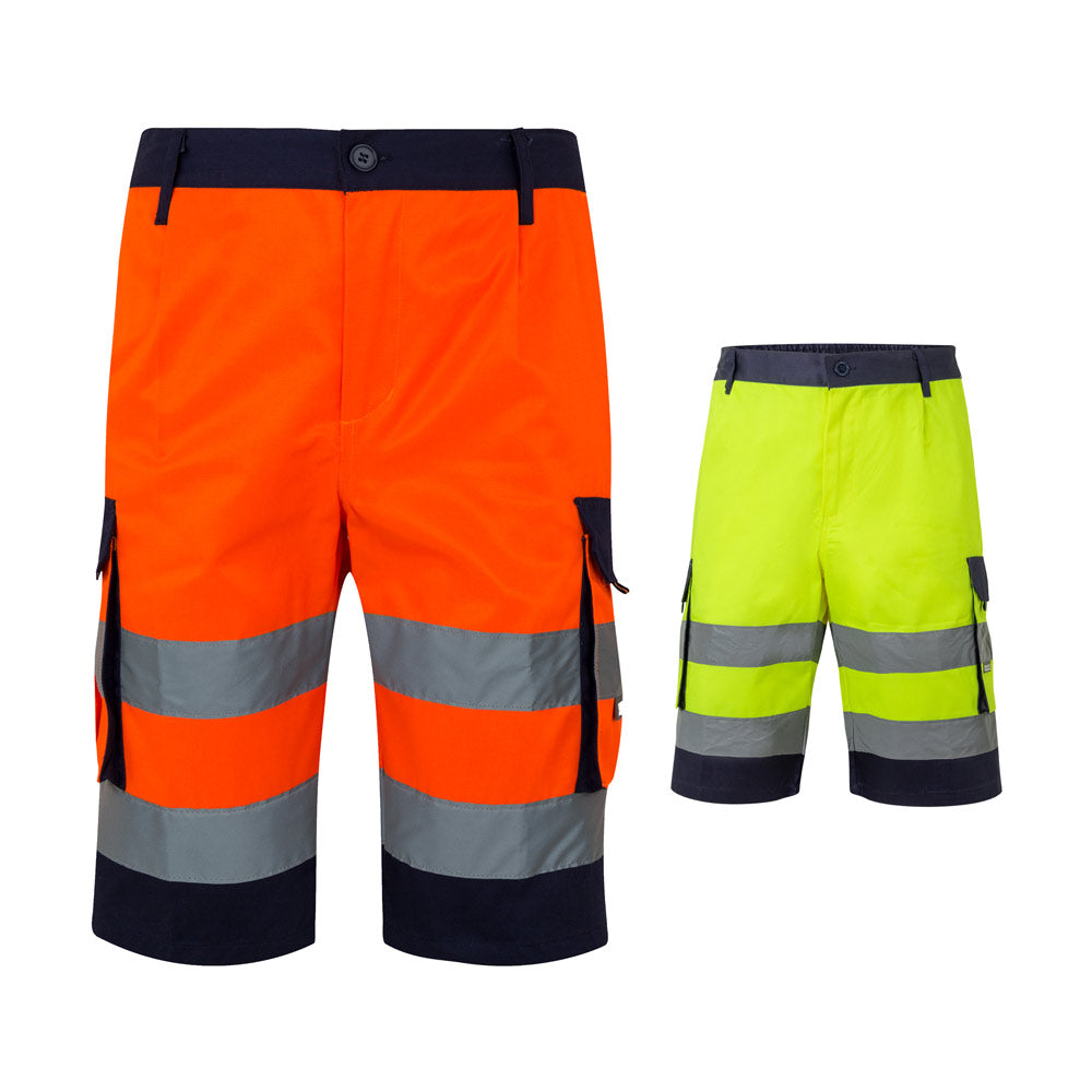 Vl Hades. Two-Tone Multi-Pocket Bermuda Shorts (210G/M²), In Cotton (20%) And Polyester (80%)