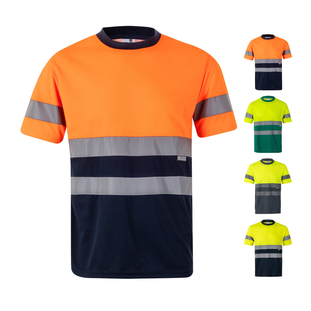 Vl Brahma Large. Two-Tone Bird-Eye Technical T-Shirt (140G/M²), In Polyester (100%)