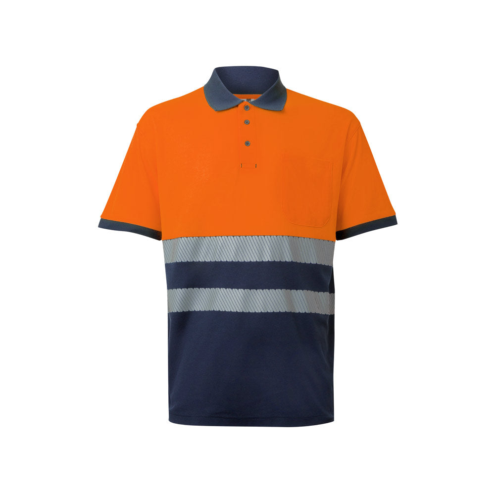 Vl Achelous. Two-Tone Piqué Polo Shirt (150G/M²) With Short Sleeves, In Cotton (55%) And Polyester (45%)