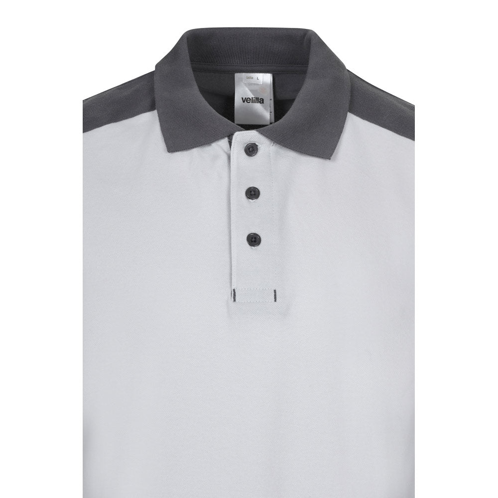 Vl Veles. Two-Tone Stretch Piqué Polo Shirt (200G/M²) With Short Sleeves, In Polyester (96%) And Elastane (4%)