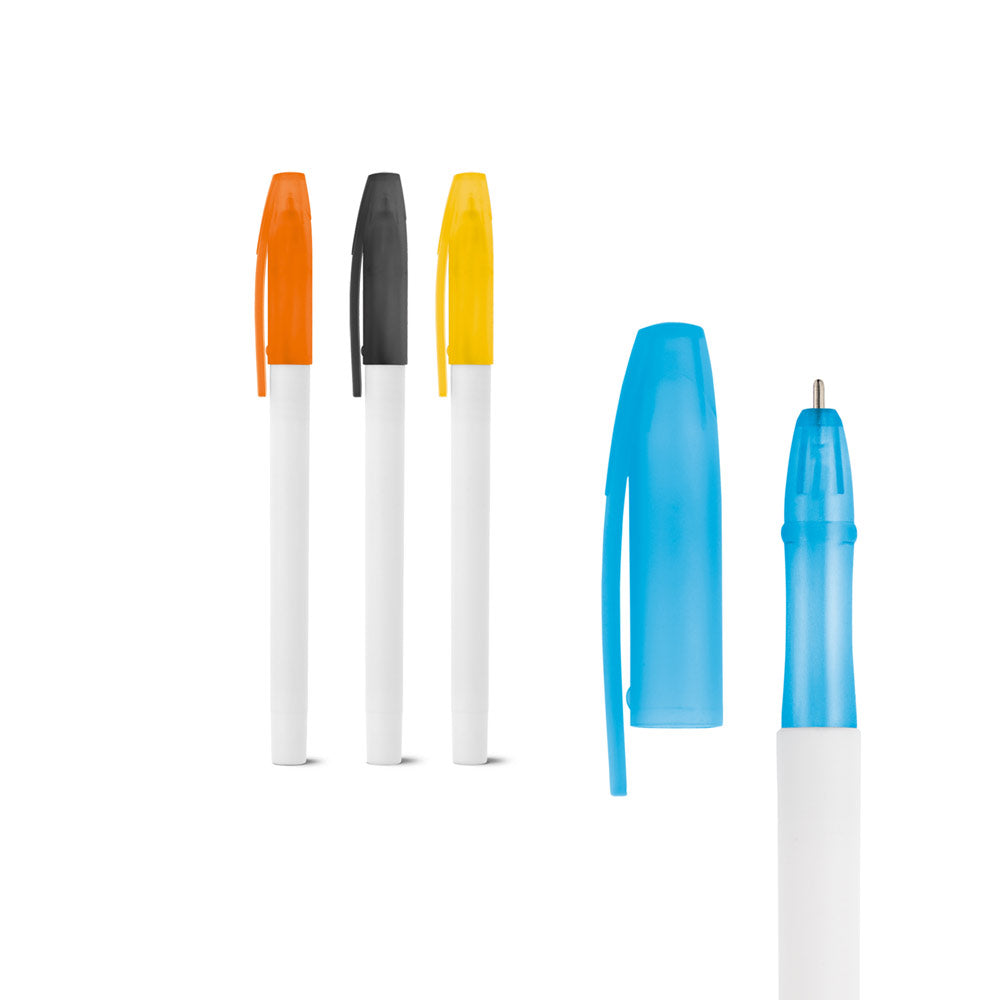 Jade. Pp Ball Pen With Coloured Cap