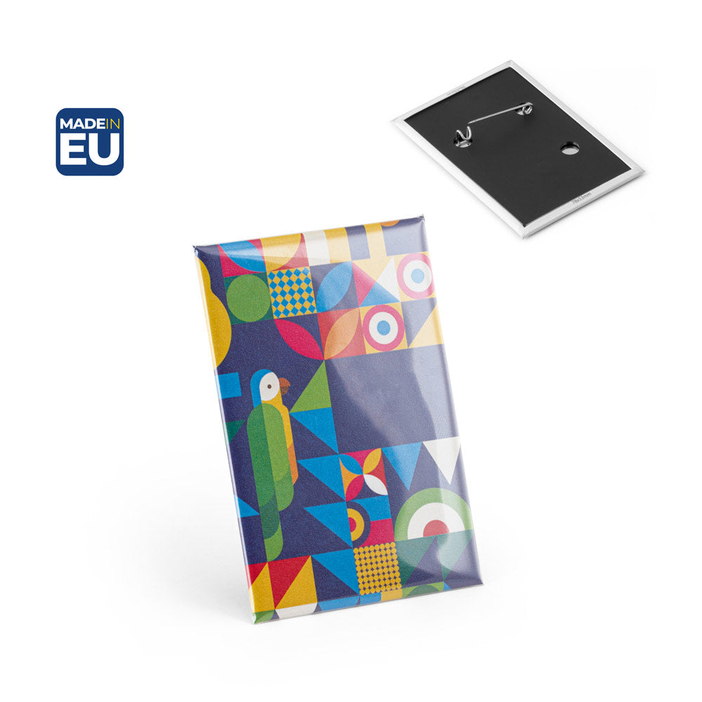 Button P'in 13. Button P'in 13. Vertical Rectangular Pin Badge