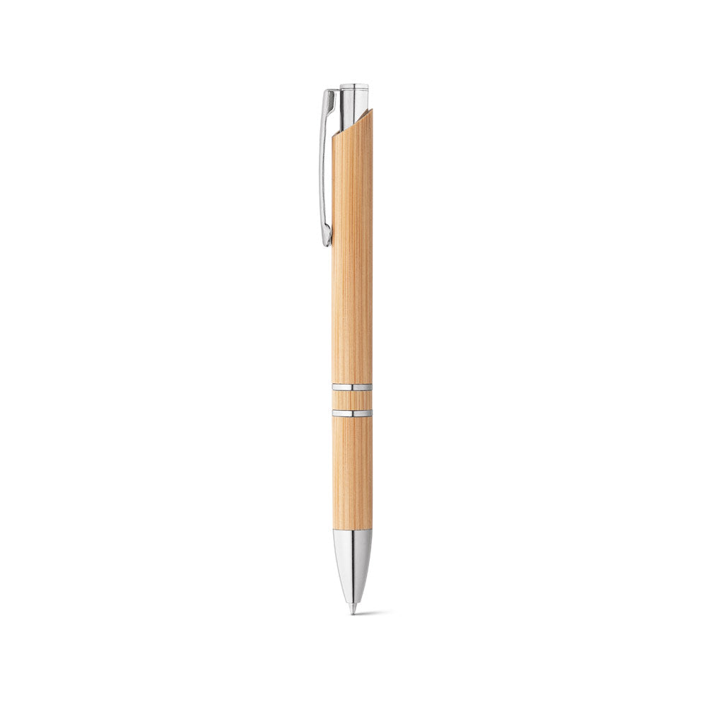 Beta Bamboo. Bamboo Ball Pen With Clip And Metal Trim