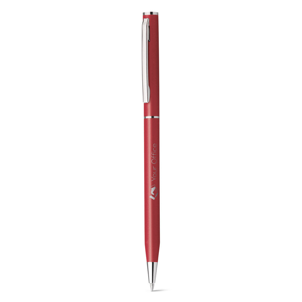 Lesley Metallic. Aluminium Ball Pen With Clip And Twist Mechanism