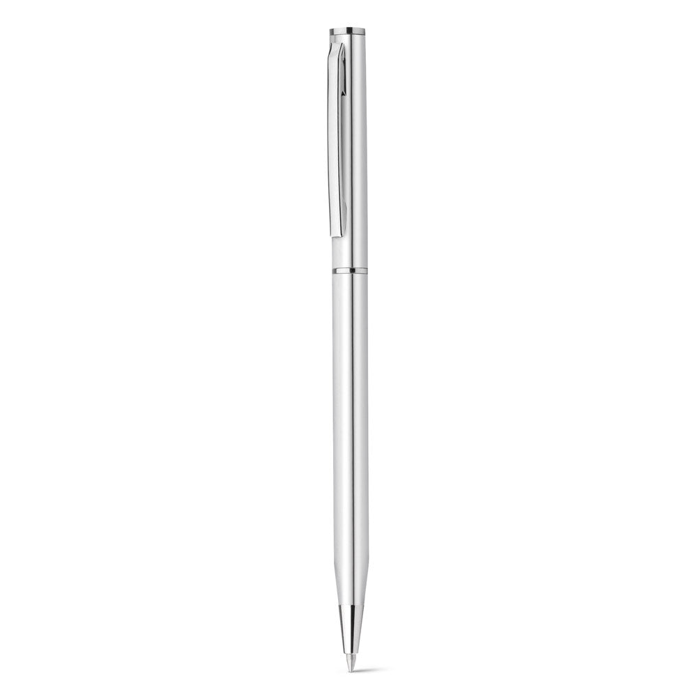 Lesley Metallic. Aluminium Ball Pen With Clip And Twist Mechanism
