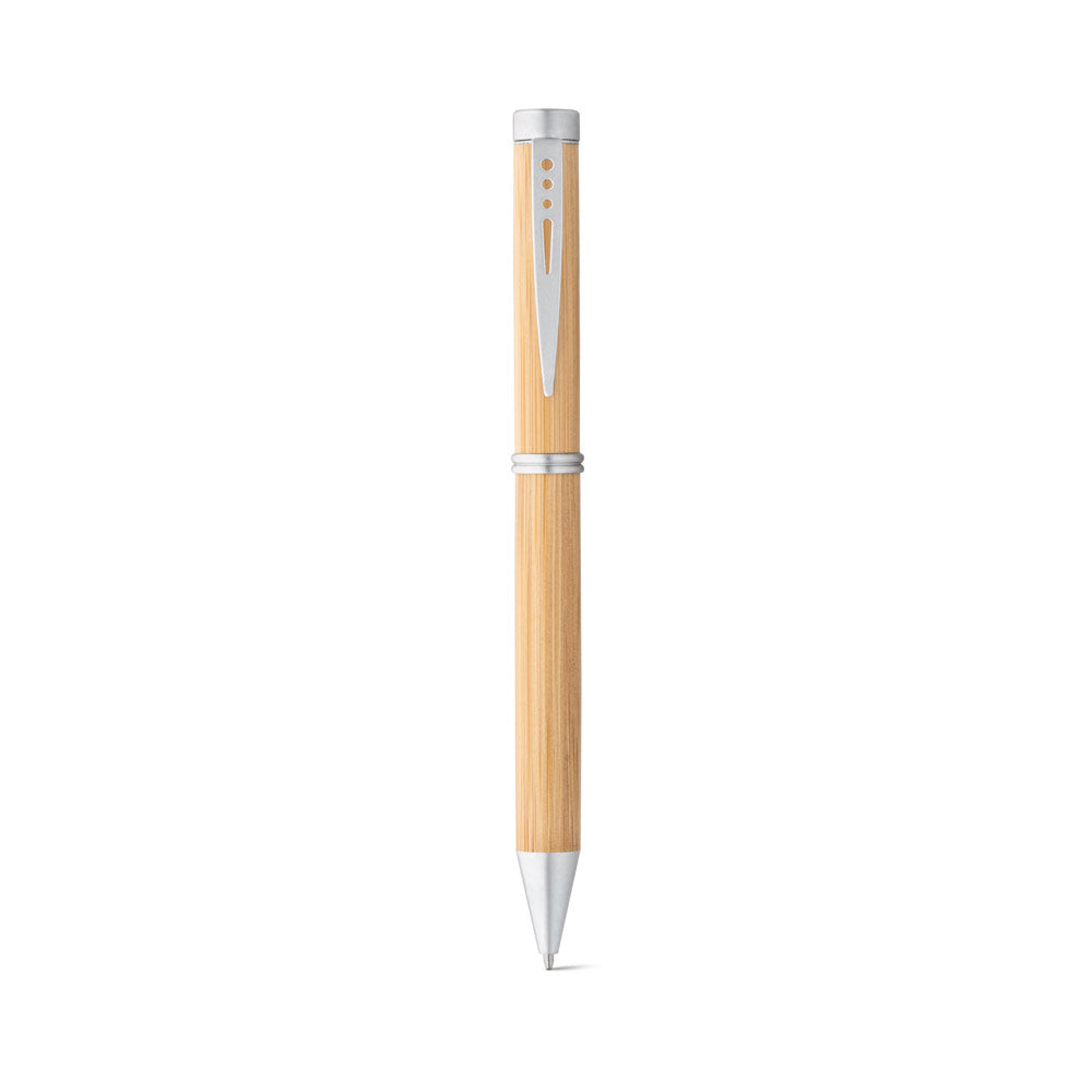 Lake. Bamboo Ball Pen With Twist Mechanism And Metal Clip