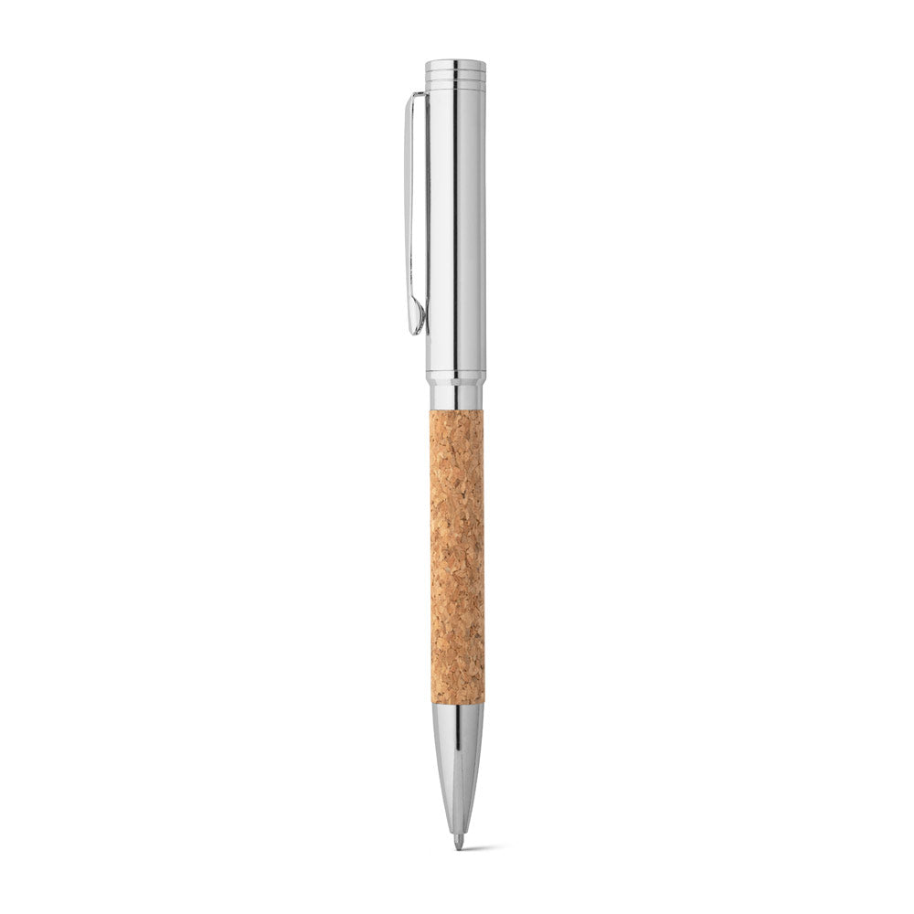 Corko. Cork And Metal Ballpoint Pen With Twist Mechanism