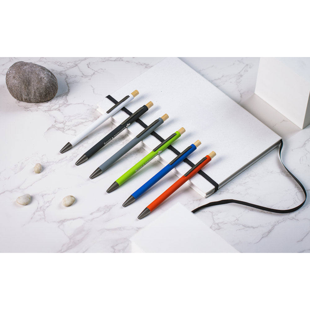 Zylen. Ballpoint Pen In Recycled Aluminum (100% Ral), With Rubber Finish