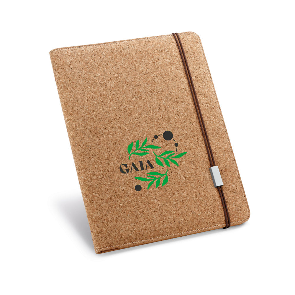 Serpa. A4 Cork Folder With A Block Of Plain Pages