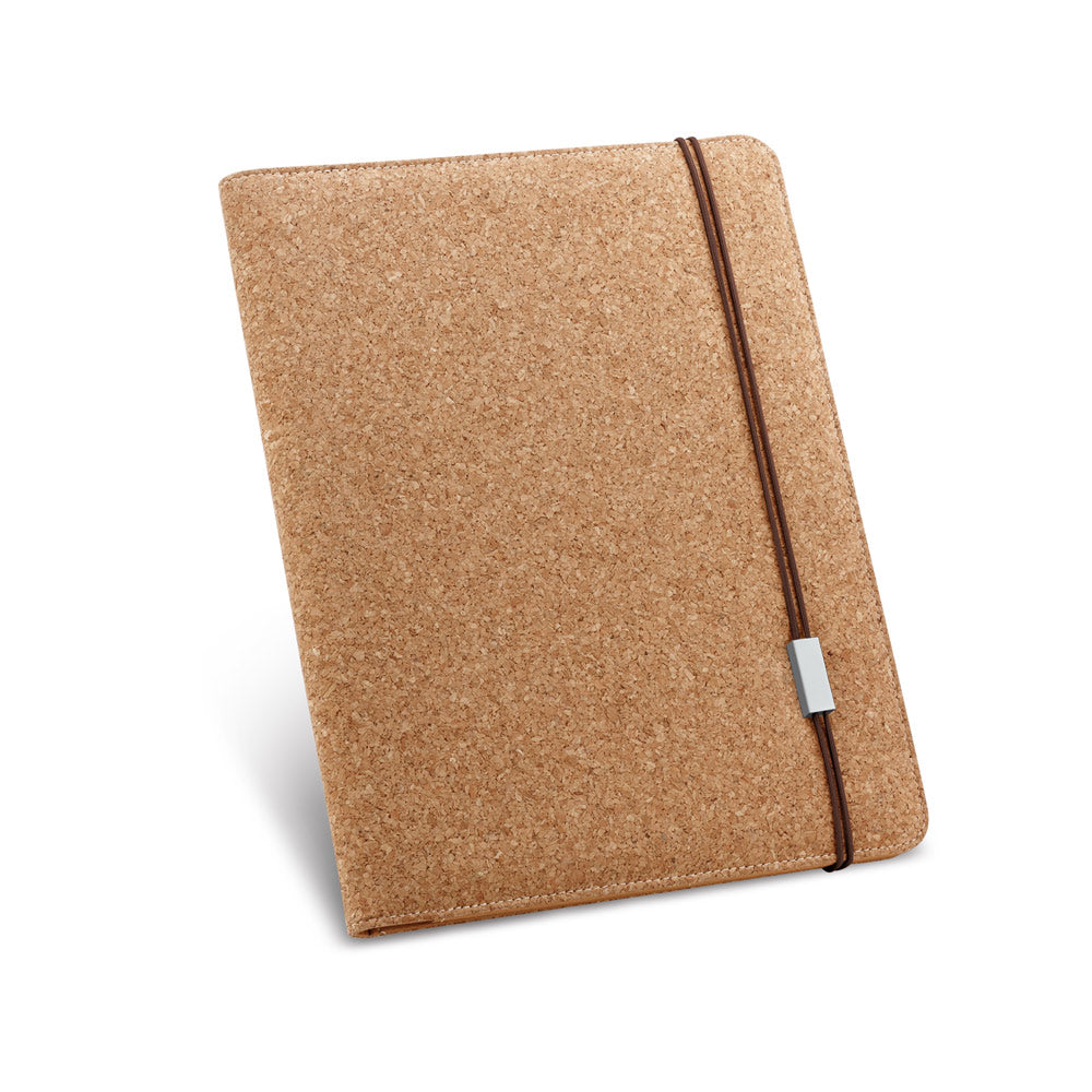 Serpa. A4 Cork Folder With A Block Of Plain Pages