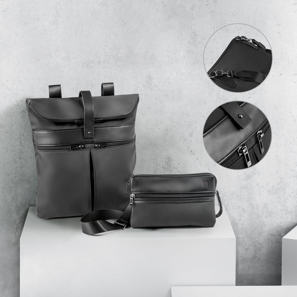 Rover Backpack. Microfibre And Pu Backpack
