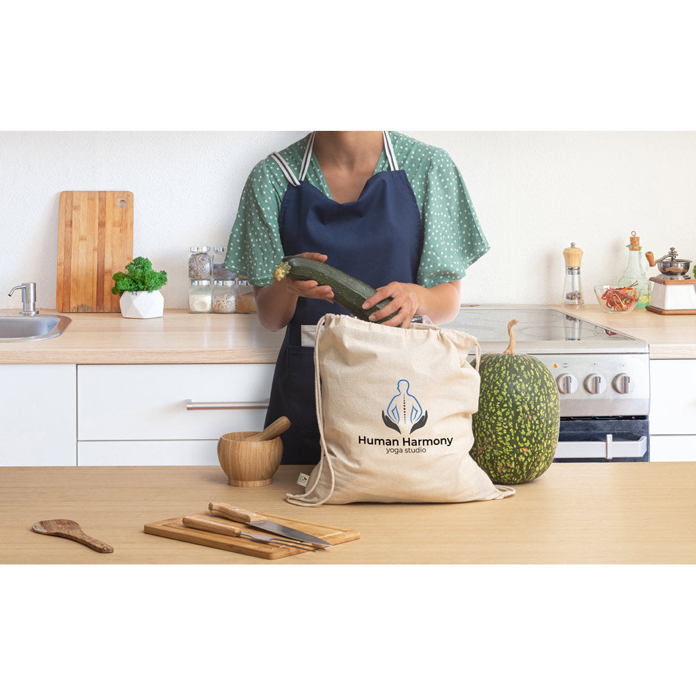 Belize. 100% Organic Cotton Drawstring Bag (140 G/M²)