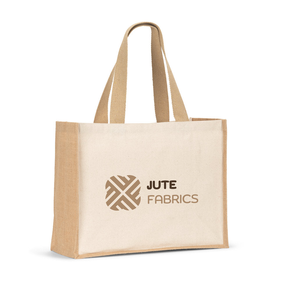 Helsinque. Canvas Bag (320 G/M²), With Bottom And Sides In Laminated Jute (350 G/M²) In Natural Tones