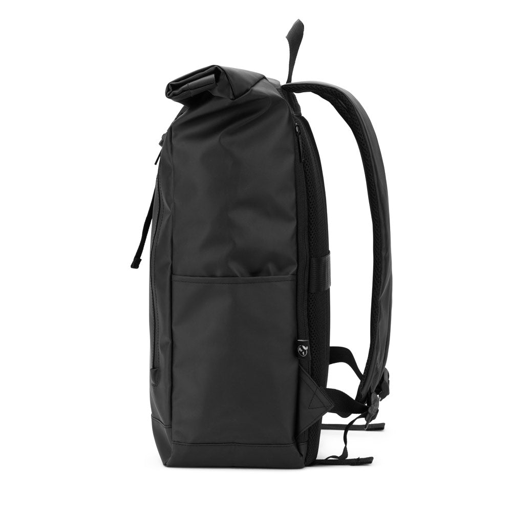 Osasco Bpack. Roll Top Backpack With A Zip System Design That Allows The Top To Be Rolled Up To Fit The Volume Of The Backpack, Made From 600D Recycled Polyester