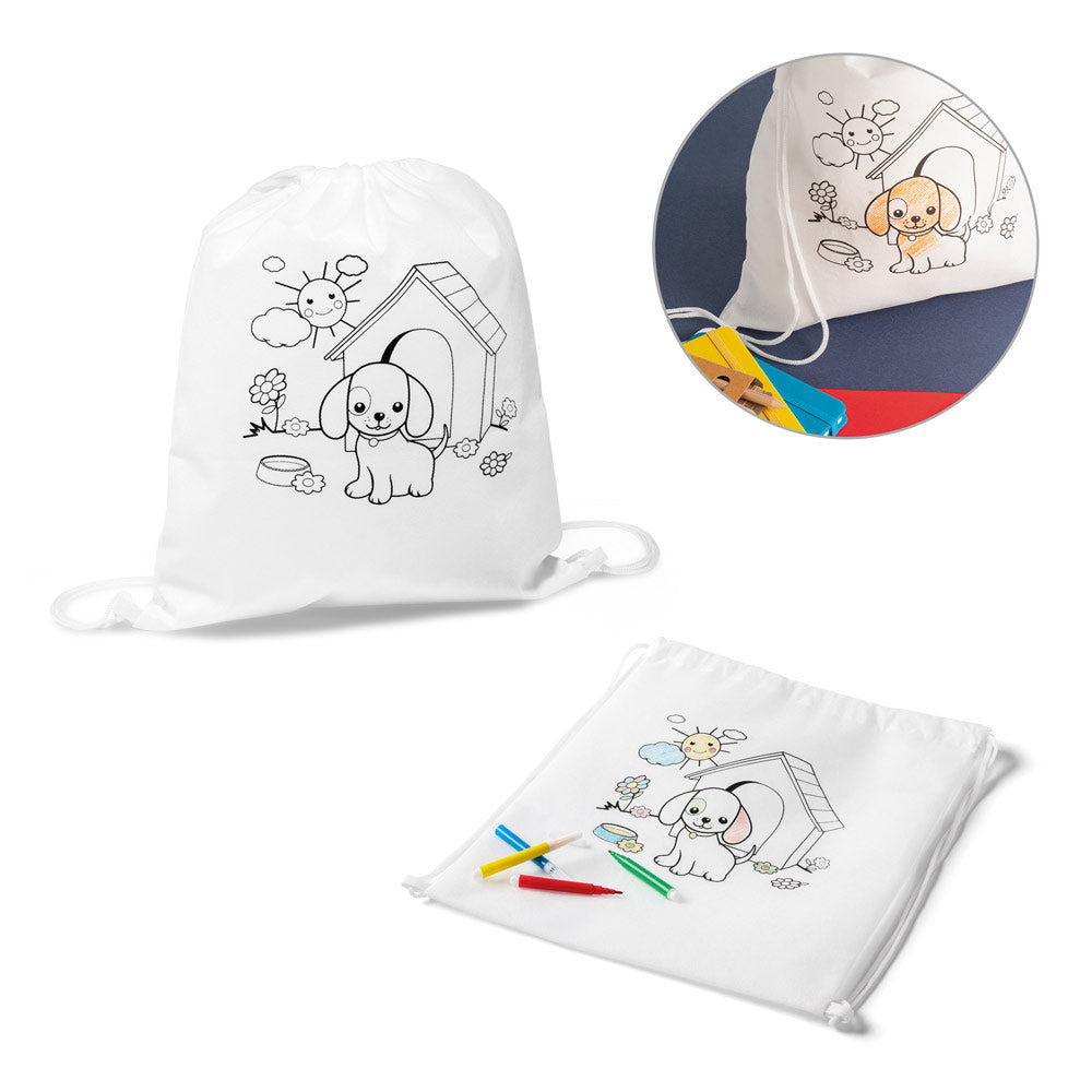 Draws. Children's Drawstring Bag For Colouring (80 G/M²)