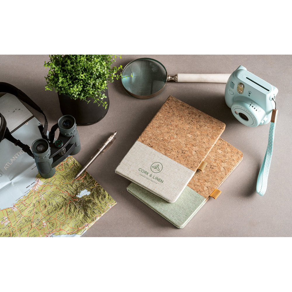 Klee. A5 Notebook In Cork And Linen With Lined Sheets